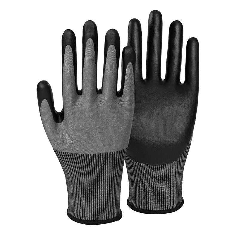 13G cut F/A6 DexiFoam palm coated gloves-Steel
