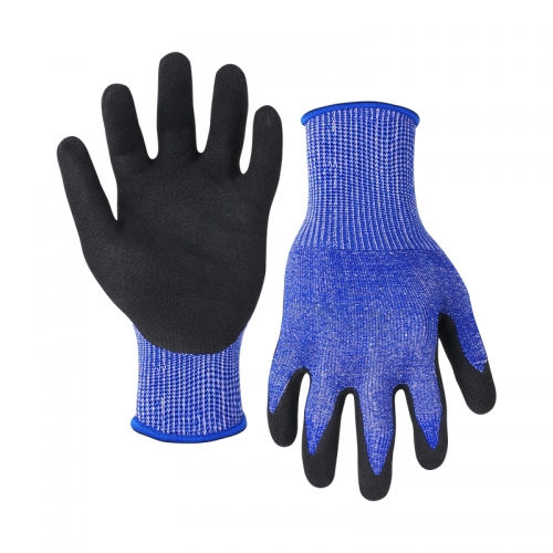15G cool feeling nylon/PE shell G-Flex palm coated gloves