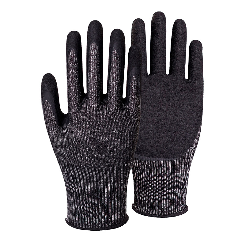 15G cut B/A2 nitrile sandy palm coated gloves-Glass Fibre