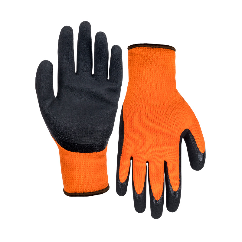 7G acrylic napping shell latex foam palm coated gloves