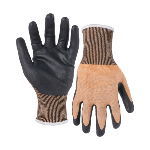 18G ANSI A8 DexiFoam palm coated gloves-Tungsten/Steel