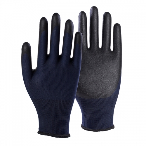 15G polyester shell DexiFoam palm coated gloves