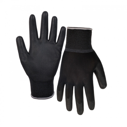 15G nylon/spandex shell PU palm coated gloves