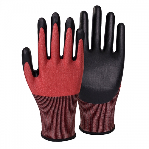 13G cut D/A4 nitrile fake foam palm coated gloves-Glass and Steel Free