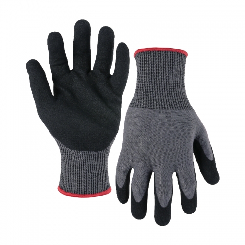 18G ANSI A8 G-Flex palm coated gloves-Tungsten/Steel