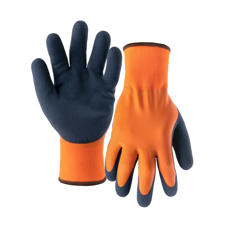13G polyester/acrylic shell latex sandy double coated gloves(fully/thumb)