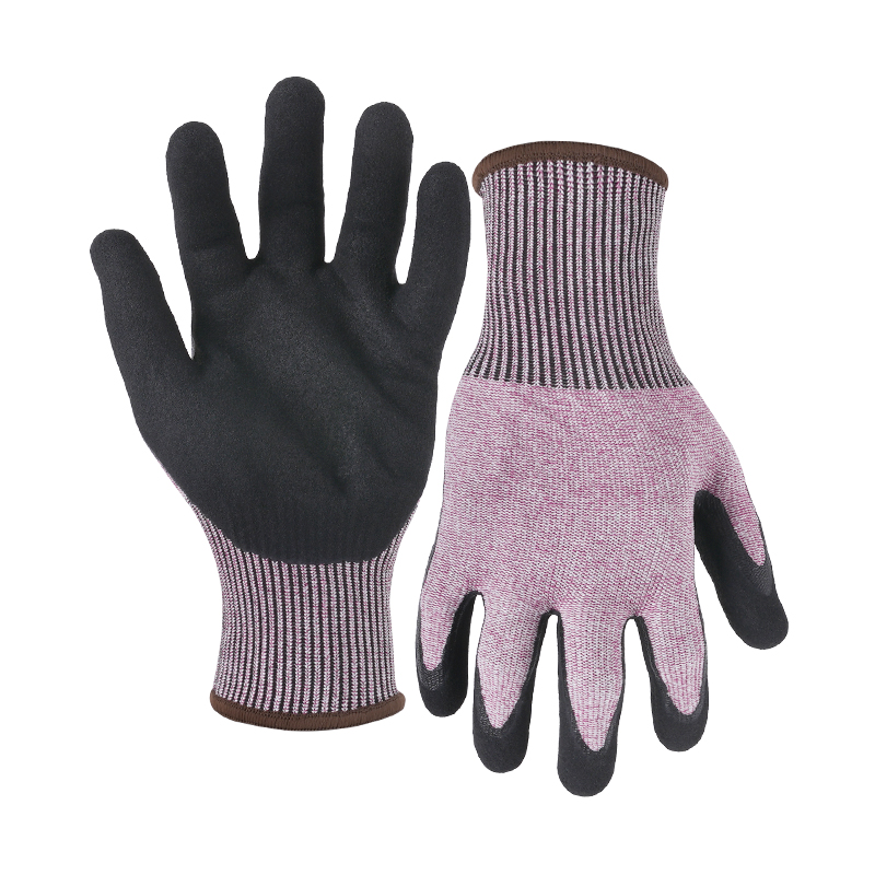 15G cut F/A6 nitrile sandy palm coated gloves -Steel/Glass Fibre