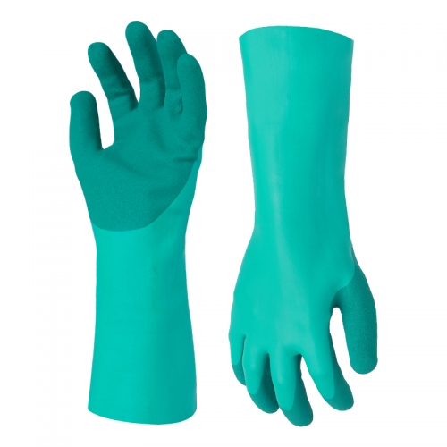 Chemical resistant nitrile coated glove with cut protection - Glass and Steel Free