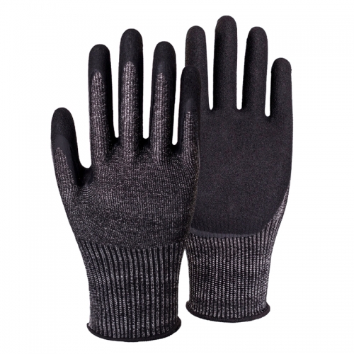 15G cut C/A3 nitrile sandy palm coated gloves-Glass and Steel Free