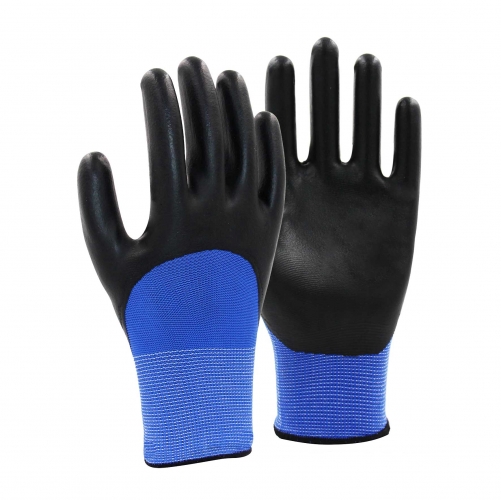 13G polyester shell DexiFoam half coated gloves