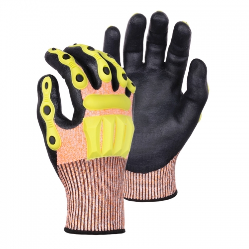 13G cut D/A4 DexiFoam coated gloves with TPR-Glass Fibre
