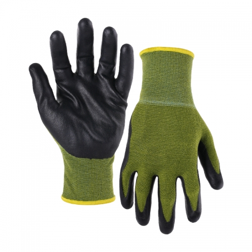 13G bamboo/spandex shell DexiFoam palm coated gloves