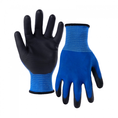 13G U3 polyester shell DexiFoam palm coated gloves