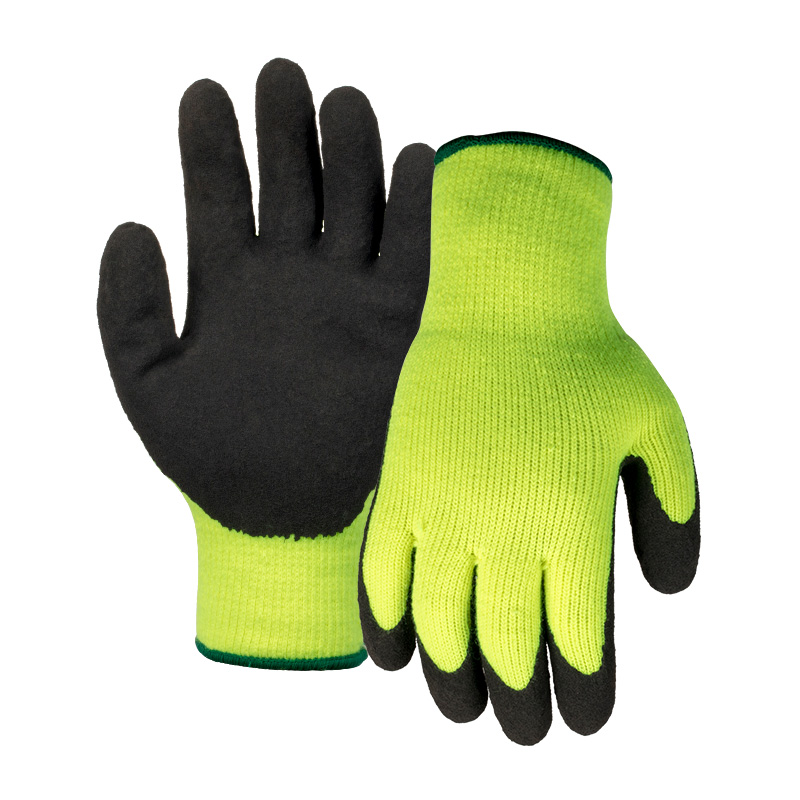 10G acrylic napping shell latex sandy palm coated gloves