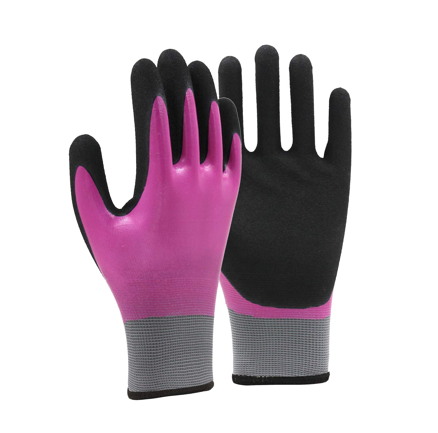 13G polyester shell nitrile sandy double coated gloves(fully/palm)