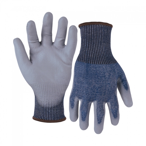 13G cut F/A6 PU palm coated gloves-Steel
