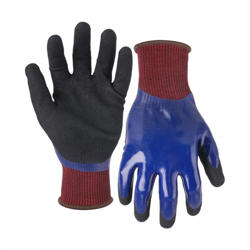 13G polyester shell DuraTuff double coated gloves(fully/palm)