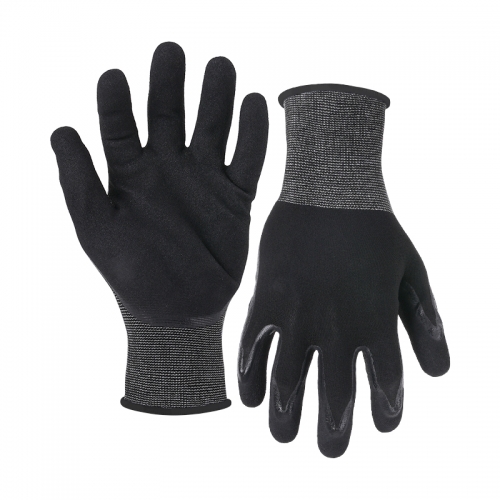 13G polyester shell DuraTuff double palm coated gloves
