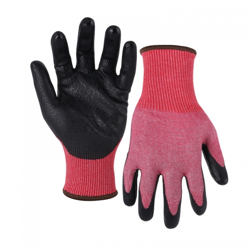 15G cut B/A2 nitrile sandy palm coated gloves-Glass Fibre