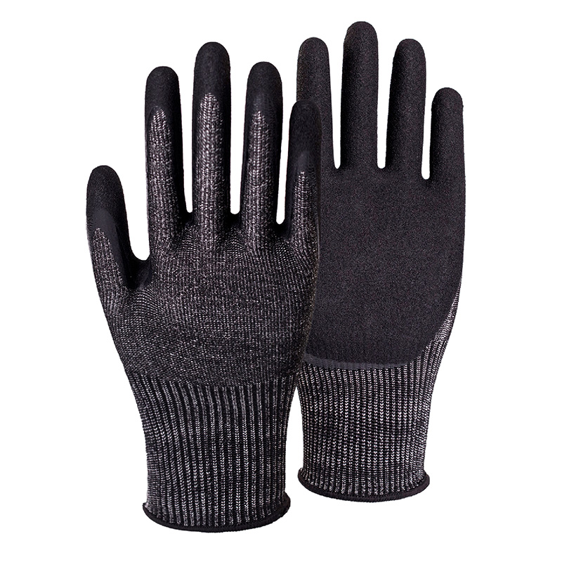 15G cut D/A4 nitrile sandy palm coated gloves -Glass and Steel Free