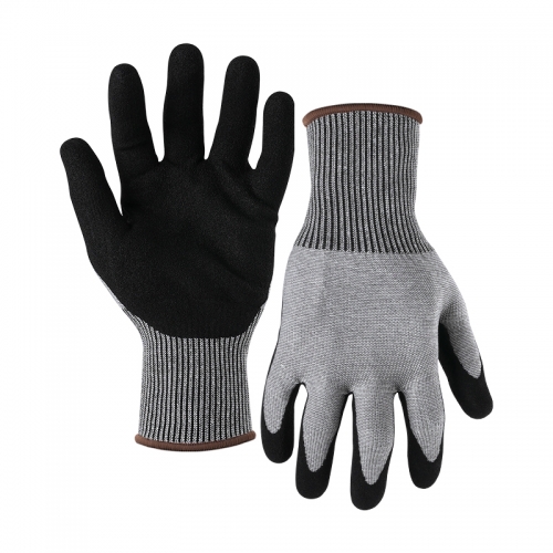 15G cut F/A6 nitrile sandy palm coated gloves -Steel/Glass Fibre