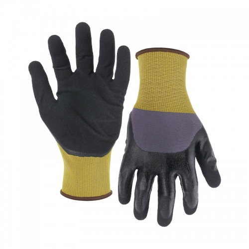 18G nylon/spandex shell G-Flex double coated gloves (half/palm)