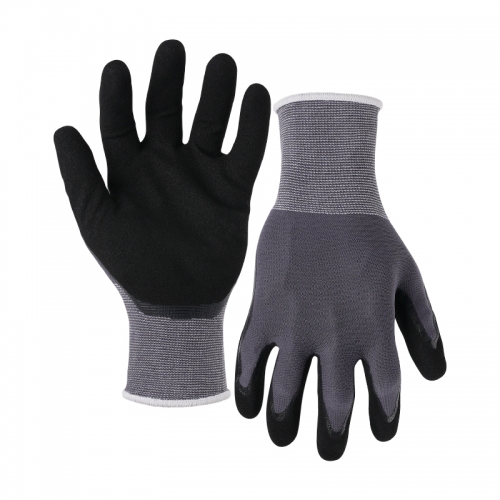 15G nylon/spandex shell G-Flex double palm coated gloves