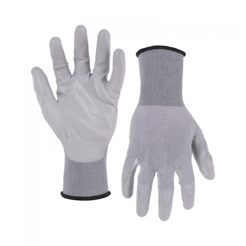 21G cut E/A5 PU palm coated gloves -Tungsten