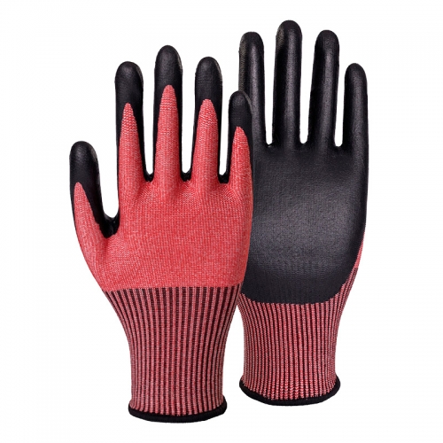 18G cut F/A6 DexiFoam palm coated gloves-Steel